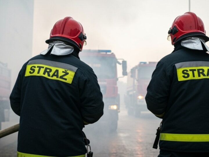 Pożar w Bramkach: intensywna akcja gaśnicza z udziałem OSP i sąsiednich jednostek