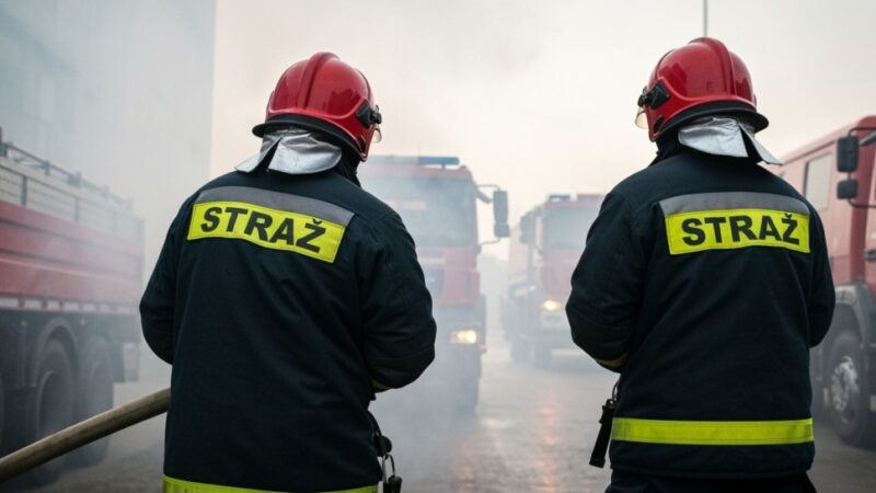 Pożar w Bramkach: intensywna akcja gaśnicza z udziałem OSP i sąsiednich jednostek